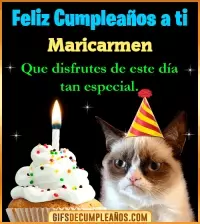 GIF Gato meme Feliz Cumpleaños Maricarmen